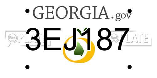 3EJ187 Georgia License Plate
