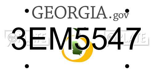 3EM5547 Georgia License Plate