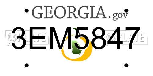 3EM5847 Georgia License Plate