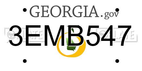 3EMB547 Georgia License Plate
