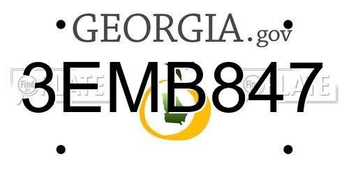 3EMB847 Georgia License Plate