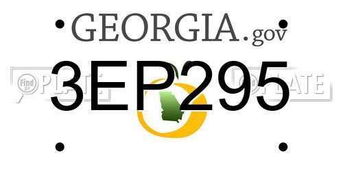 3EP295 Georgia License Plate