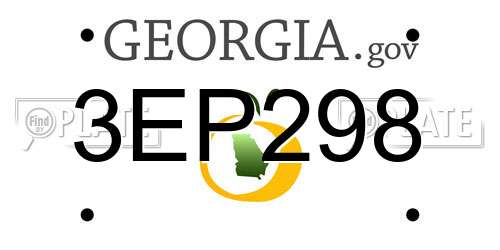 3EP298 Georgia License Plate