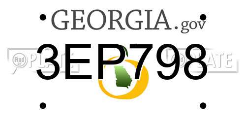 3EP798 Georgia License Plate