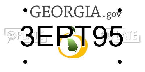 3EPT95 Georgia License Plate