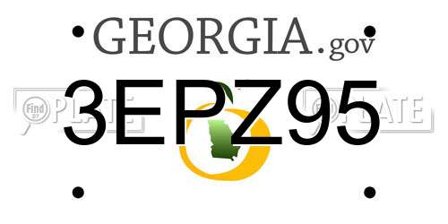 3EPZ95 Georgia License Plate