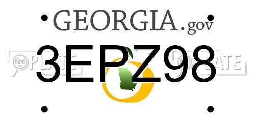3EPZ98 Georgia License Plate