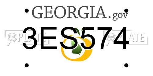3ES574 Georgia License Plate