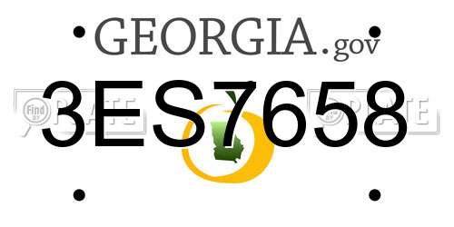 3ES7658 Georgia License Plate