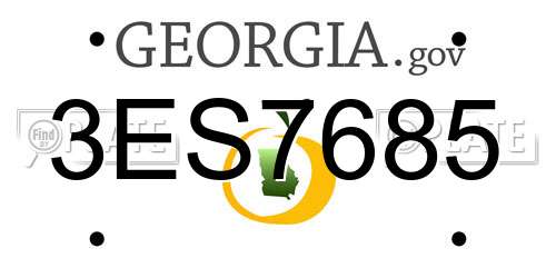 3ES7685 Georgia License Plate
