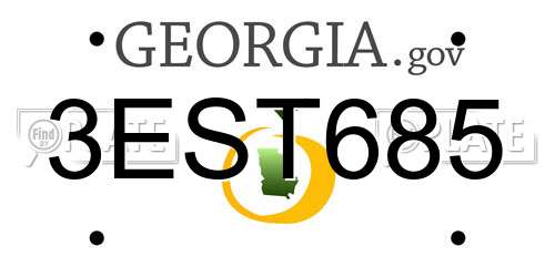 3EST685 Georgia License Plate