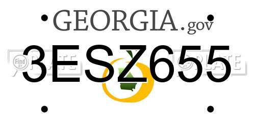 3ESZ655 Georgia License Plate