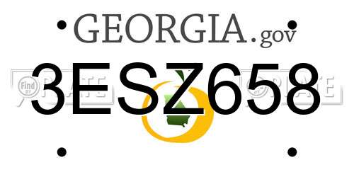 3ESZ658 Georgia License Plate