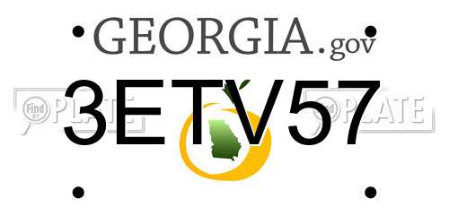 3ETV57 Georgia License Plate