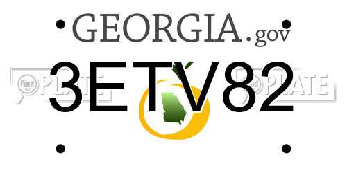 3ETV82 Georgia License Plate