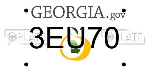 3EU70 Georgia License Plate