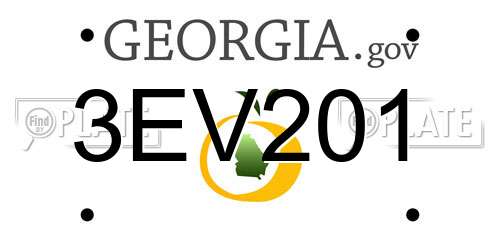 3EV201 Georgia License Plate