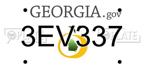 3EV337 Georgia License Plate