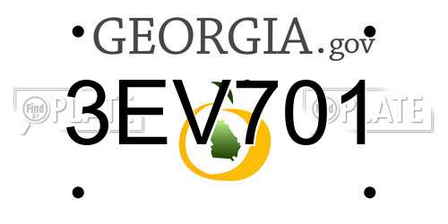 3EV701 Georgia License Plate