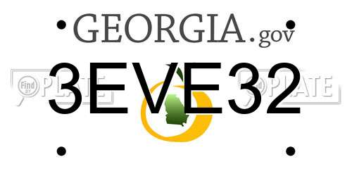3EVE32 Georgia License Plate