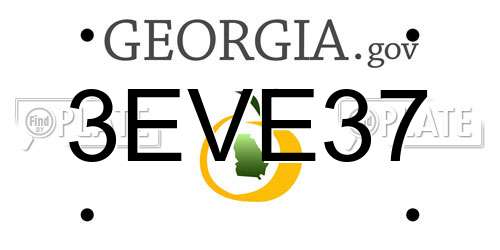 3EVE37 Georgia License Plate
