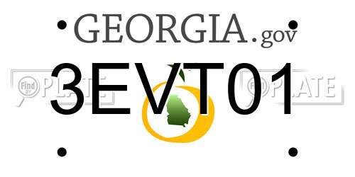 3EVT01 Georgia License Plate
