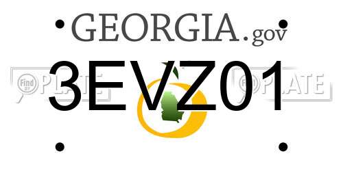 3EVZ01 Georgia License Plate
