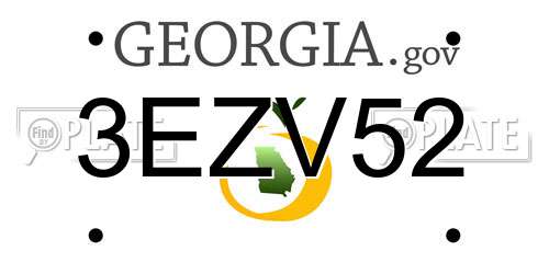 3EZV52 Georgia License Plate