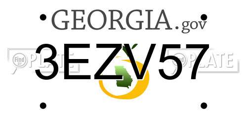 3EZV57 Georgia License Plate