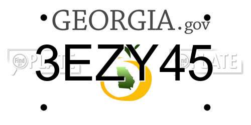 3EZY45 Georgia License Plate