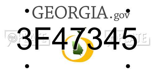 3F47345 Georgia License Plate