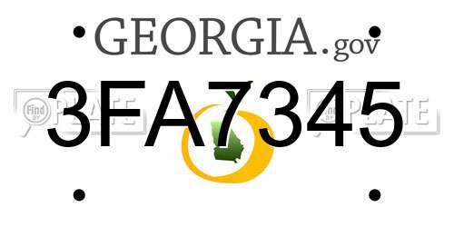 3FA7345 Georgia License Plate