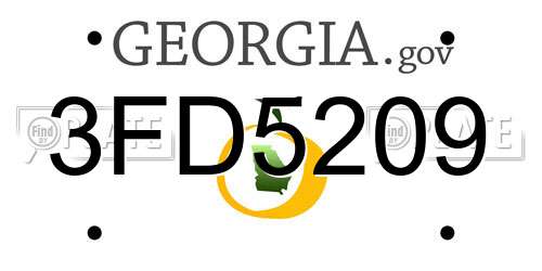 3FD5209 Georgia License Plate