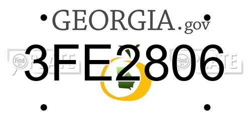 3FE2806 Georgia License Plate