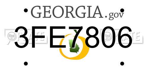 3FE7806 Georgia License Plate