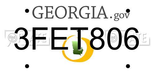 3FET806 Georgia License Plate