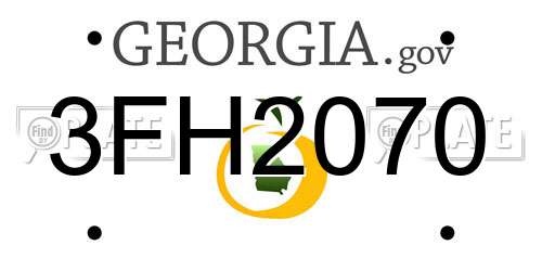 3FH2070 Georgia License Plate