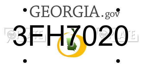 3FH7020 Georgia License Plate