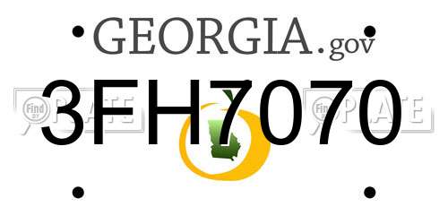 3FH7070 Georgia License Plate
