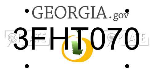 3FHT070 Georgia License Plate