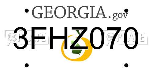3FHZ070 Georgia License Plate