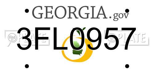 3FL0957 Georgia License Plate