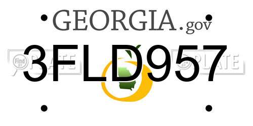 3FLD957 Georgia License Plate