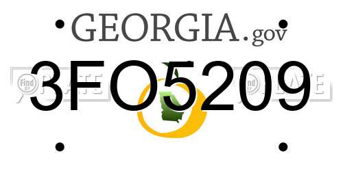 3FO5209 Georgia License Plate