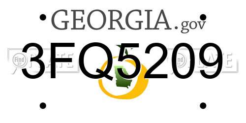 3FQ5209 Georgia License Plate