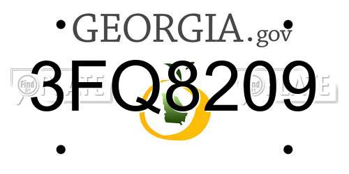 3FQ8209 Georgia License Plate