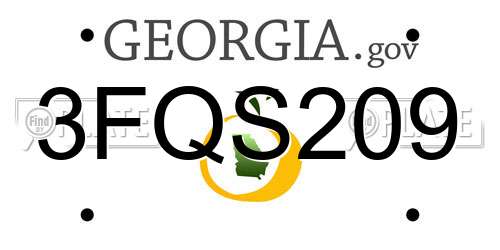 3FQS209 Georgia License Plate
