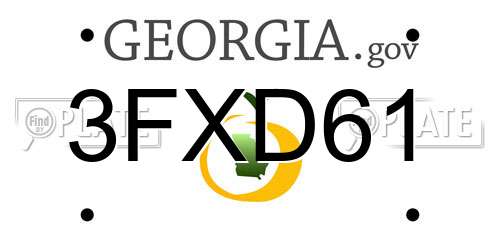 3FXD61 Georgia License Plate