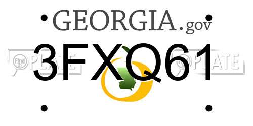 3FXQ61 Georgia License Plate