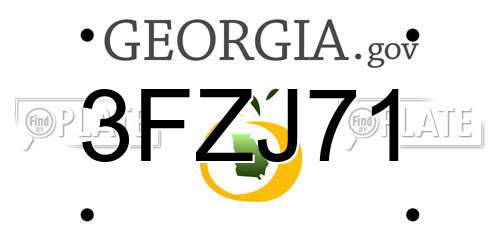 3FZJ71 Georgia License Plate